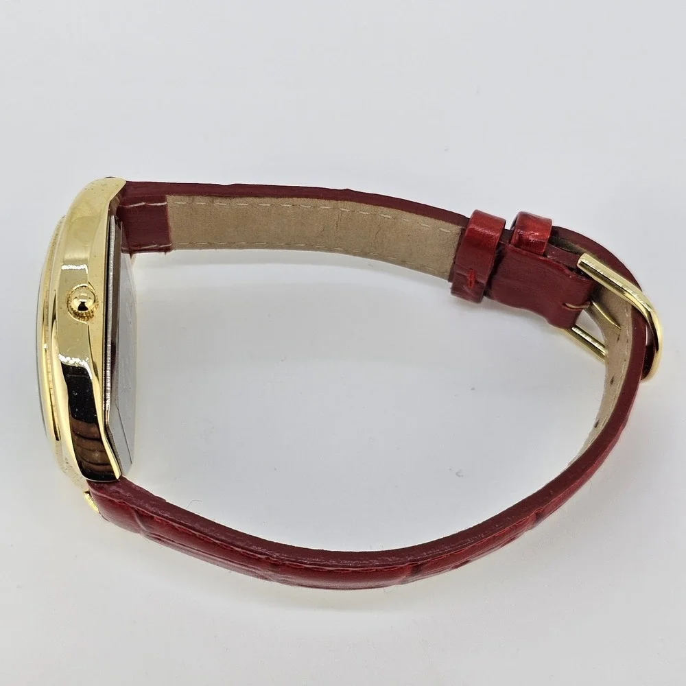 Gossip Women's Watch 31MM White Dial Red Leather Band‎ Straps New Battery